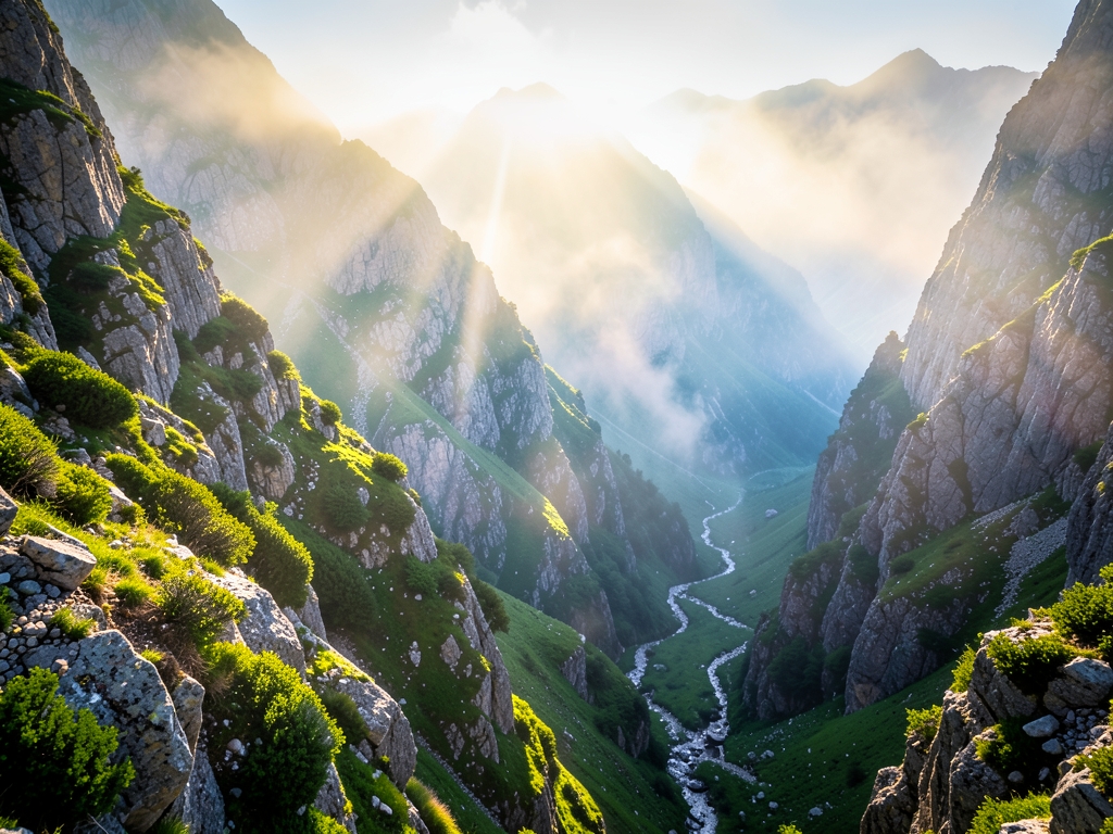 Prompt Place misty mountain pass Weather misty clearing Light