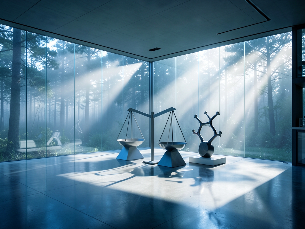 minimalist laboratory interior featuring polished concrete floors floor to ceiling