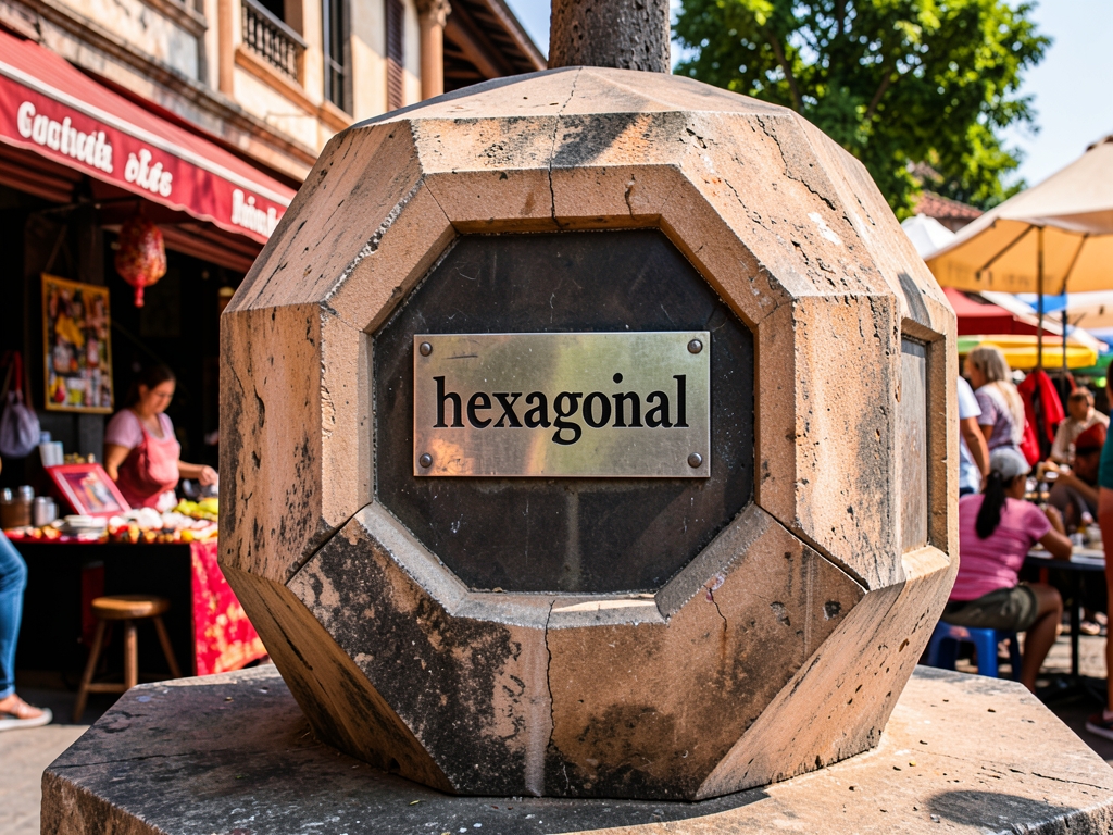 Double check numbers letters hexagonal shape six wait six
