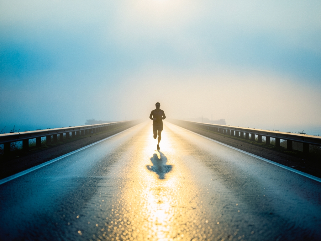 long coastal highway stretching toward horizon dawn asphalt