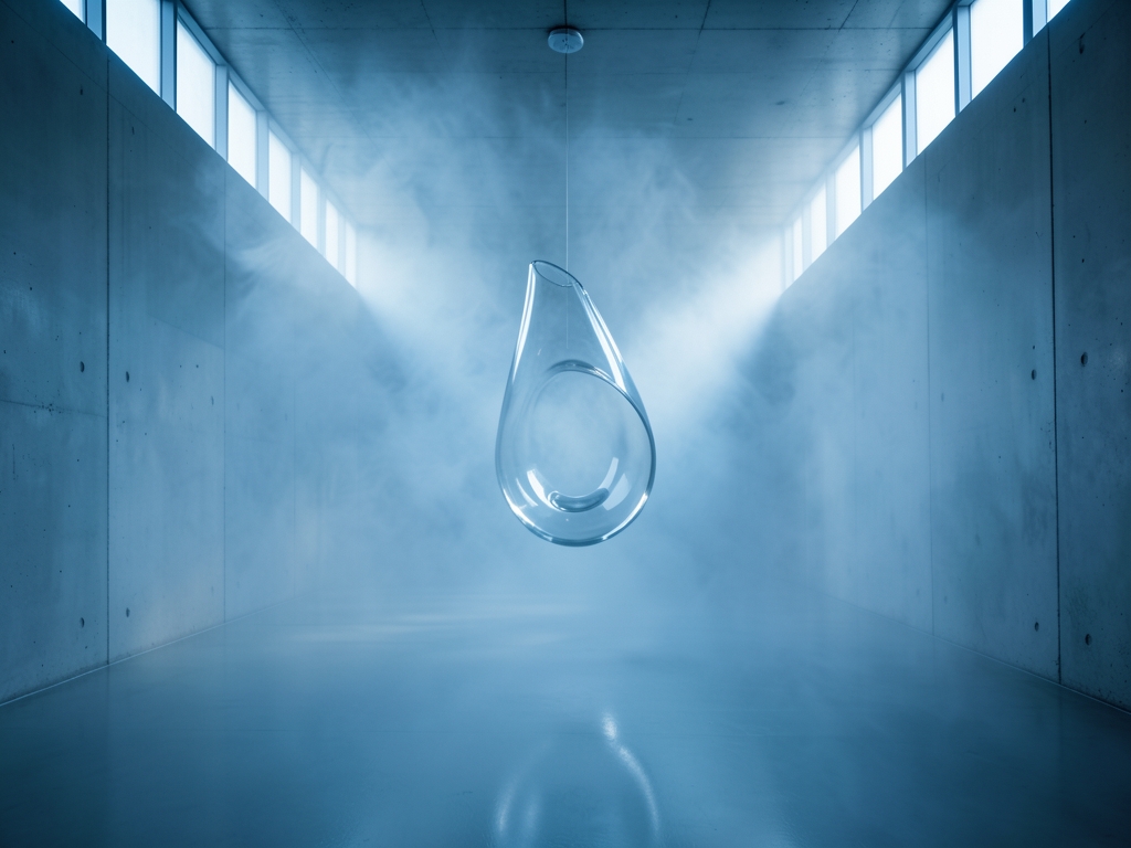 vast wind tunnel interior with polished concrete walls