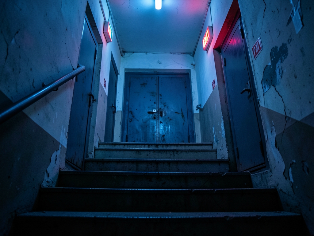 Apartment building exits