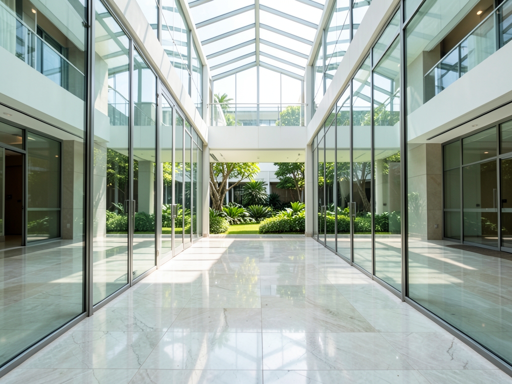 Modern central government atrium with daylight streaming over