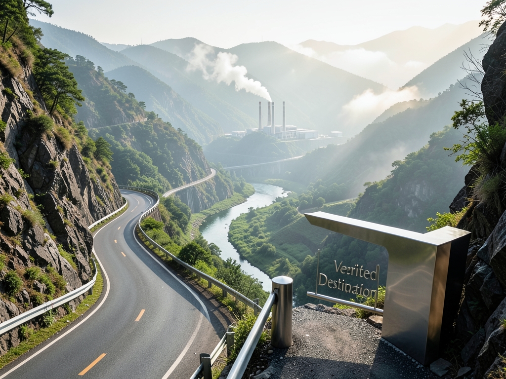 winding mountain road carved into cliffside overlooking valley
