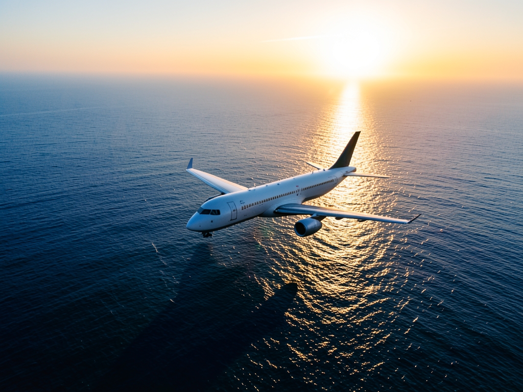 serene aerial shot commercial cruising over Atlantic Ocean