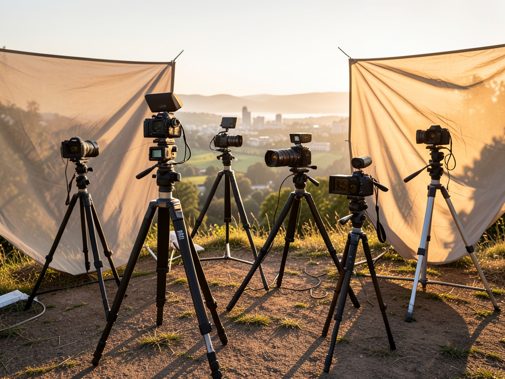 outdoor golden hour lightweight portable rigs AI driven cameras