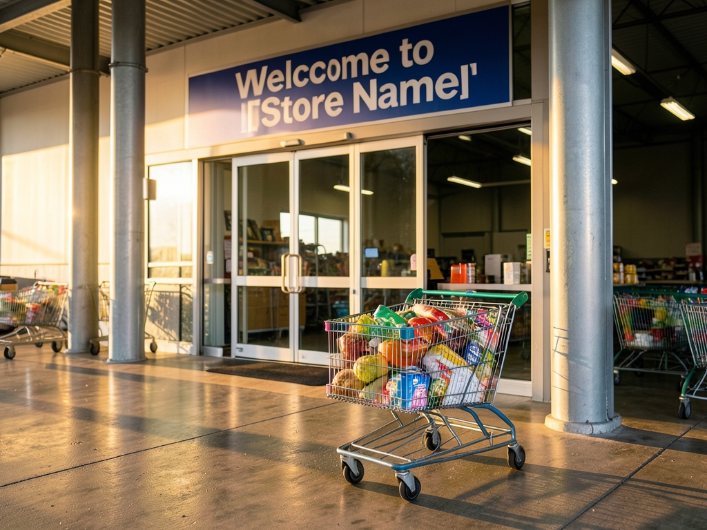 sunlit journey from Costco like warehouse entrance reward filled shopping