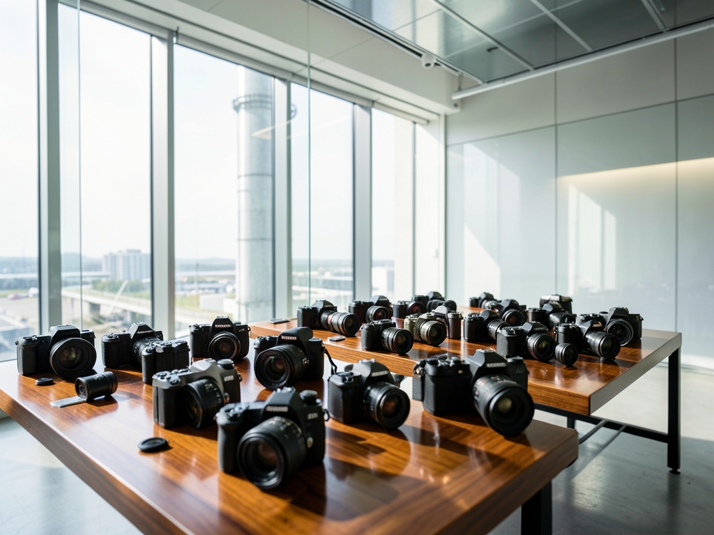 Modern photo testing studio interior with soft daylight