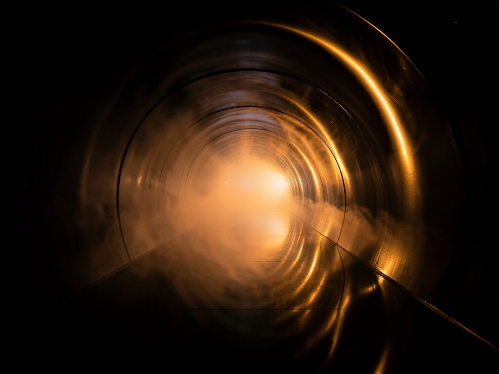 Draft revised smooth obsidian tunnel with warm amber