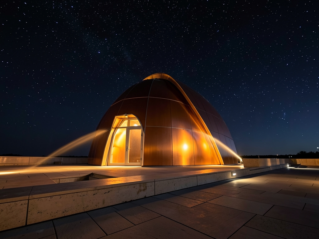 vast open air observatory under clear night sky copper