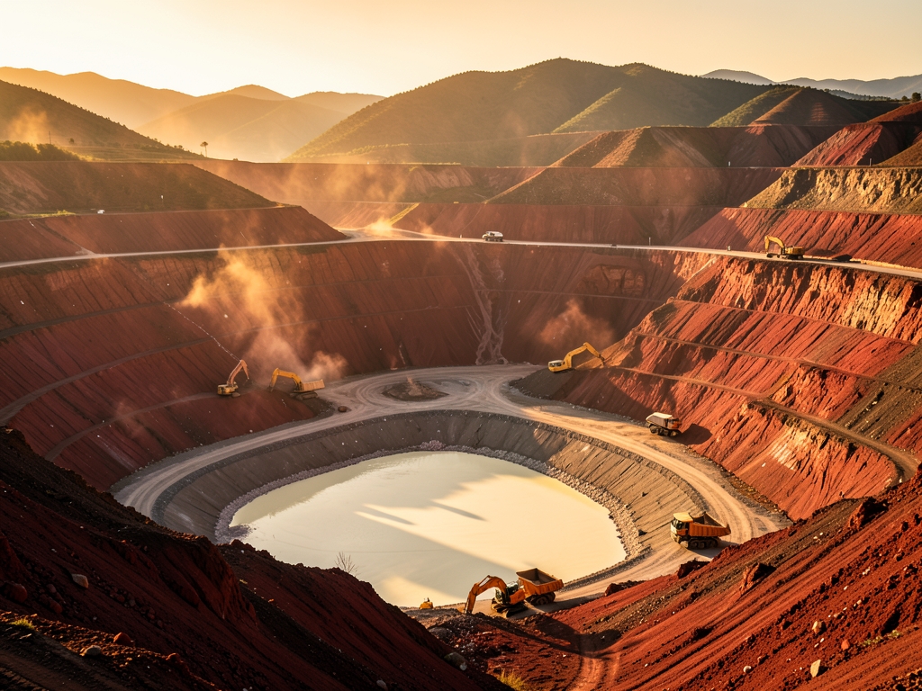 vast open pit rare earth mine Longnan s mountainous terrain