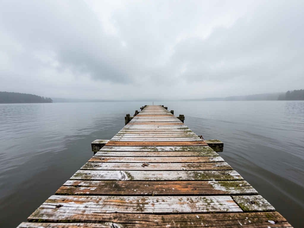 Let s double check Prompt weathered wooden dock stretching