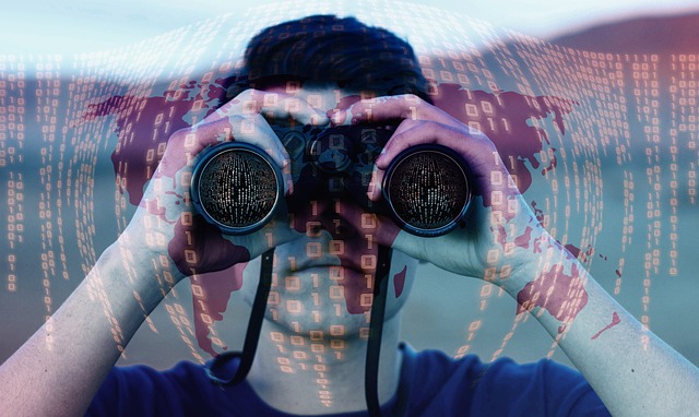 binoculars man seek outlook network binary one zero digitization digital binary system programming data computer future binoc