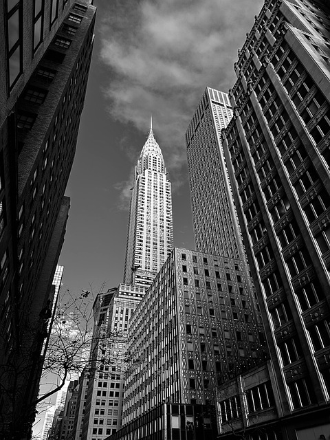 building skyscraper chrysler building architecture city new york black and white United States New York