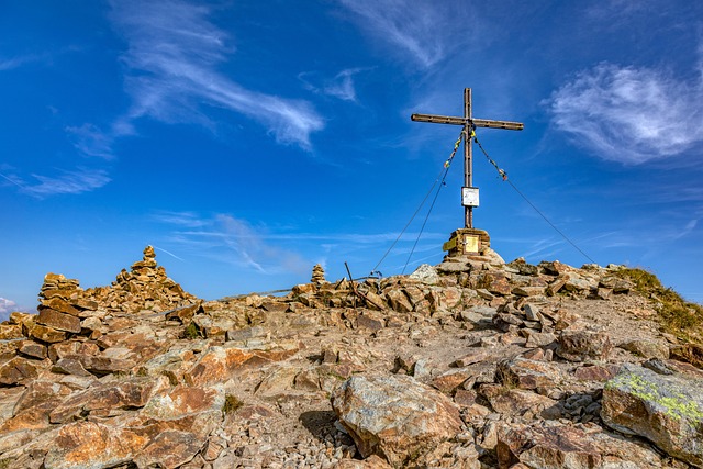 king chair austria salzburg styria carinthia tri border region mountain summit nature summit cross heaven