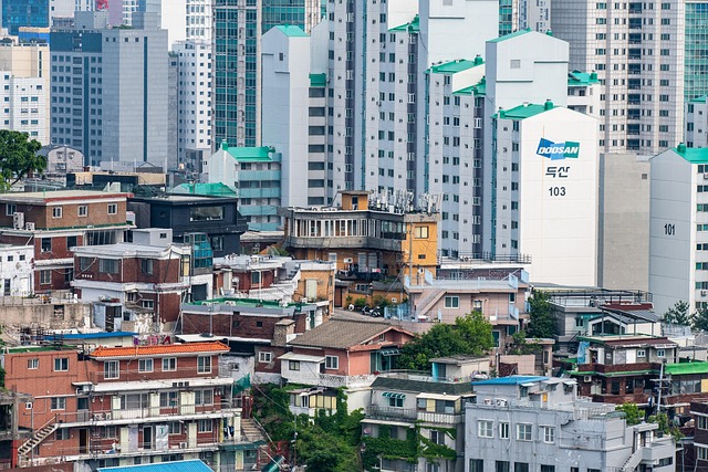 building apartments houses city korea settlement architecture