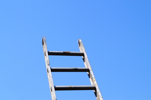 ladder heaven blue metal head work sprout cloudless high height ladder ladder ladder ladder ladder