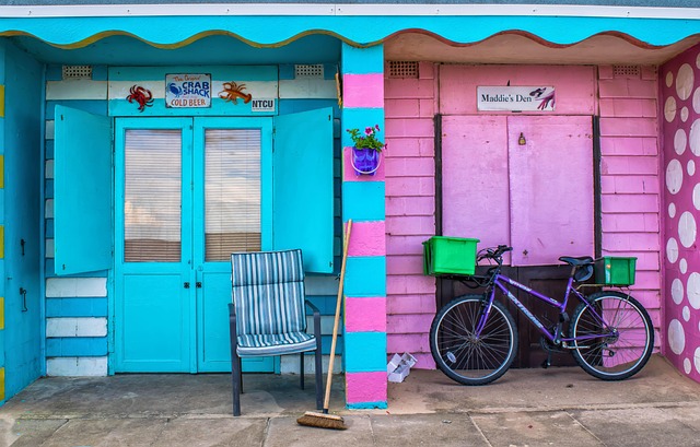 beach hut blue travel summer building house wood location clear journey destinations exterior colored multi traveling touris