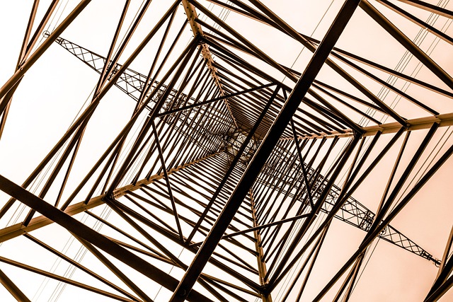 steel scaffolding structure power generation strommast electricity high voltage power supply steel industry power lines structure