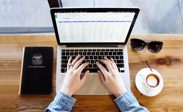 notebook typing coffee computer hands laptop macbook macbook pro screen spreadsheet study work working typing typing typing