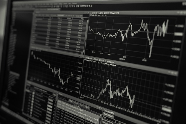 stock trading monitor business finance exchange investment market trade data graph economy financial currency chart informati