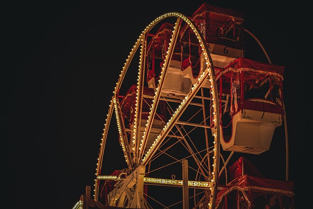 ferris wheel christmas market amusement park fair night golden red christmas ferris wheel fair christmas christmas christmas ch