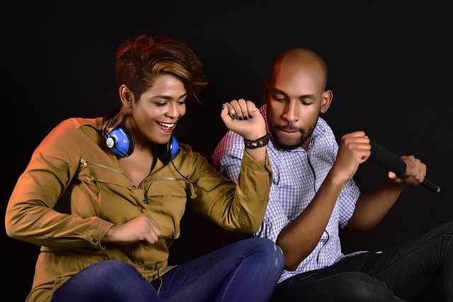 adult music listening sound man woman couple fun enjoyment rhythm black people music listening listening sound fun fun fun