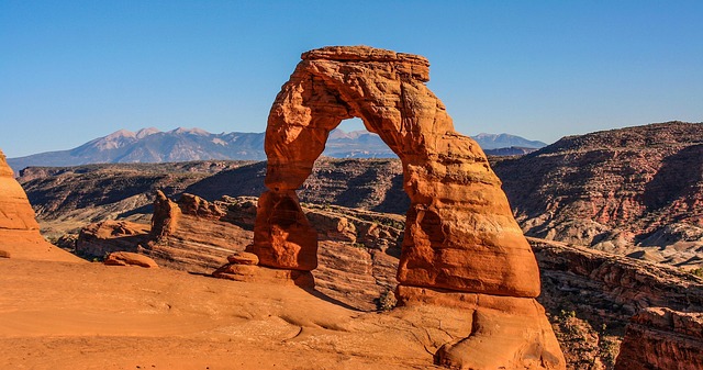 sunset blue sky sky nature summer outdoor arches national park national park park travel colorful arch arches delicate arch hi