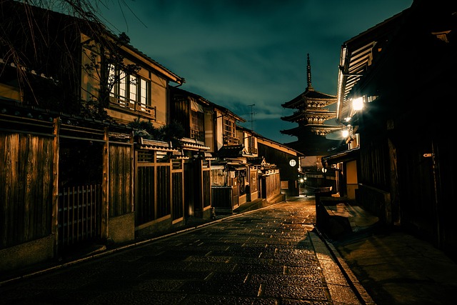 alley street houses buildings five story pagoda night view old town gion kyoto japan street kyoto japan japan japan japan ja