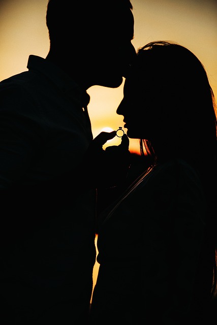 couple kiss wedding silhouette romance just married happiness relationship sweethearts nature young love fidelity youth tender