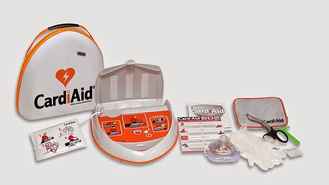 resuscitation kit resuscitate cardioid user friendly white orange put away hang up complete package defibrillation aed location