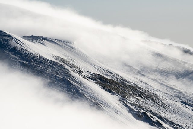 landscape nature mountain snow clouds