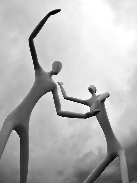 people denver colorado sculpture statue art sky black white black and white faceless arms legs up performing arts center down
