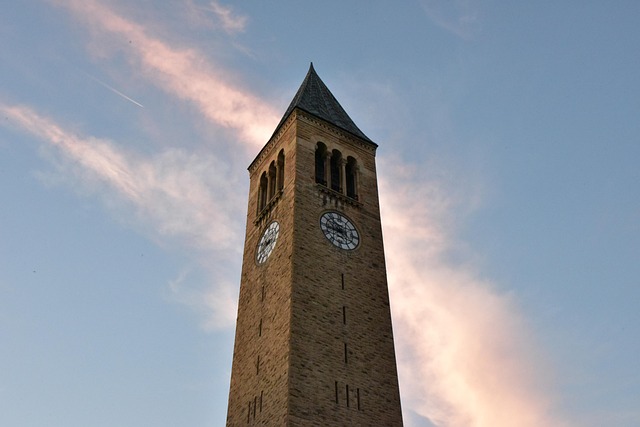 cornell bell tower tower landmark cornell landmark u s sky nature sunset glow
