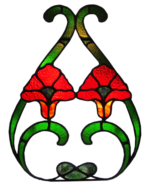 stained glass antique pattern design cut out isolated