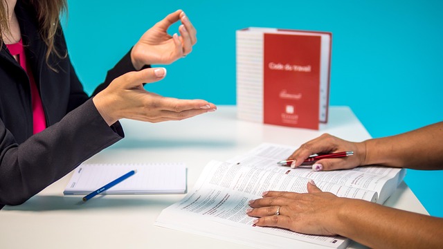 the labour code human ressources labour law desk company employee red woman women labour relations jacket director management e
