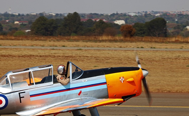 de havilland dhc 1 chipmunk fixed wing aircraft single engine aircraft propeller driven taxiing runway airshow aviation