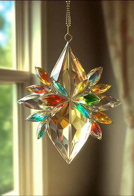 ai generated suncatcher nature transparent light crystals crystal decor prism rainbow window decorative