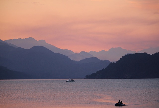 harrison hot springs nature british columbia sunset sky canada mountain lake
