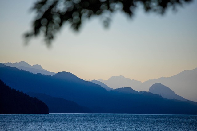 harrison lake twilight sunset harrison hot springs water lake nature mountain color