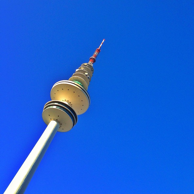 television tower architecture heinrich hertz tower hamburg blue sky technology