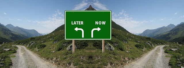 information sign direction path crossing now later embarrassed to postpone postpone delay reset save hours move plan implemen