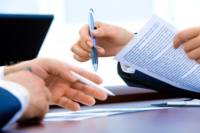 laptop office hand writing business document contract paper education work notebook data pen meeting recruitment agreement p
