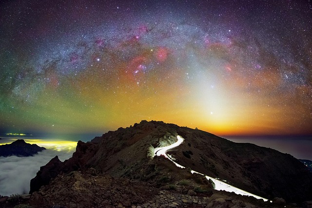 astroscape milky way starry sky orion landscape heaven la palma panorama