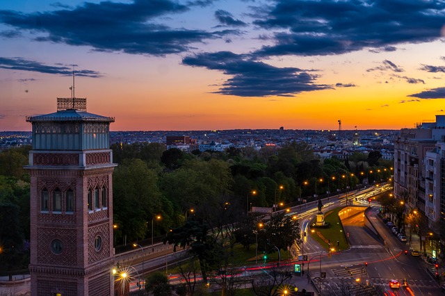 madrid nature spain city building heaven monument clouds sunset landscape