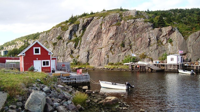 village bay gut nature fishing sea