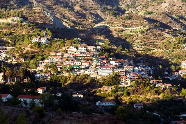 troodos cyprus village nature agros day europe mediterranean mountain scenic settlement traditional town building countryside