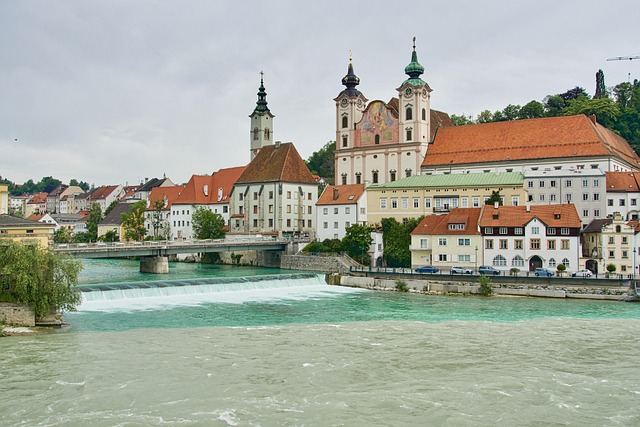 steyr village river classic attraction churches confluence architecture historic steyr steyr steyr steyr steyr