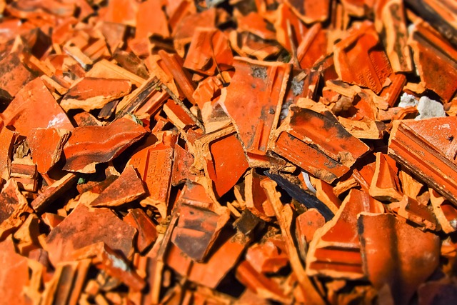 roof tiles brick red roof panels structure stone texture debris fracture fragments broken tilt shift brick brick debris debri