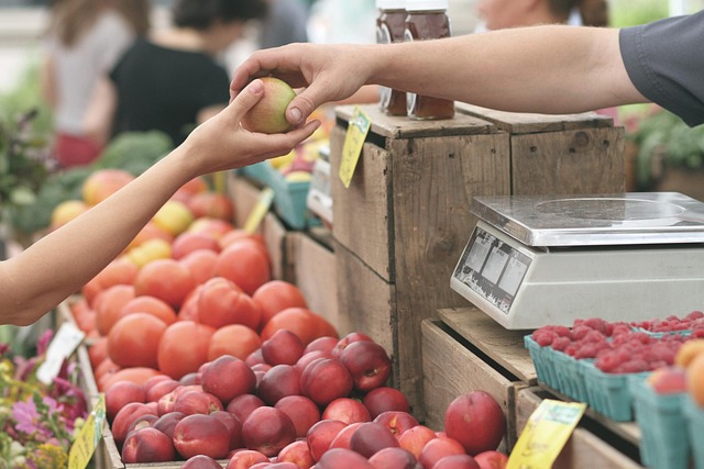 apples farmer s market buy buying consumer customer sell business deal fruits give hands sale produce fresh produce fruit sta